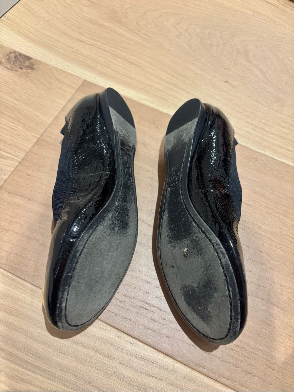 Tory Burch Black Patent Logo Medallion Flats